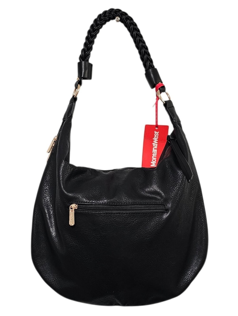 Montana West Black Braided Handle Hobo